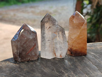 Polished Mixed Inclusion Quartz Points Including Rutile x 6 from Madagascar