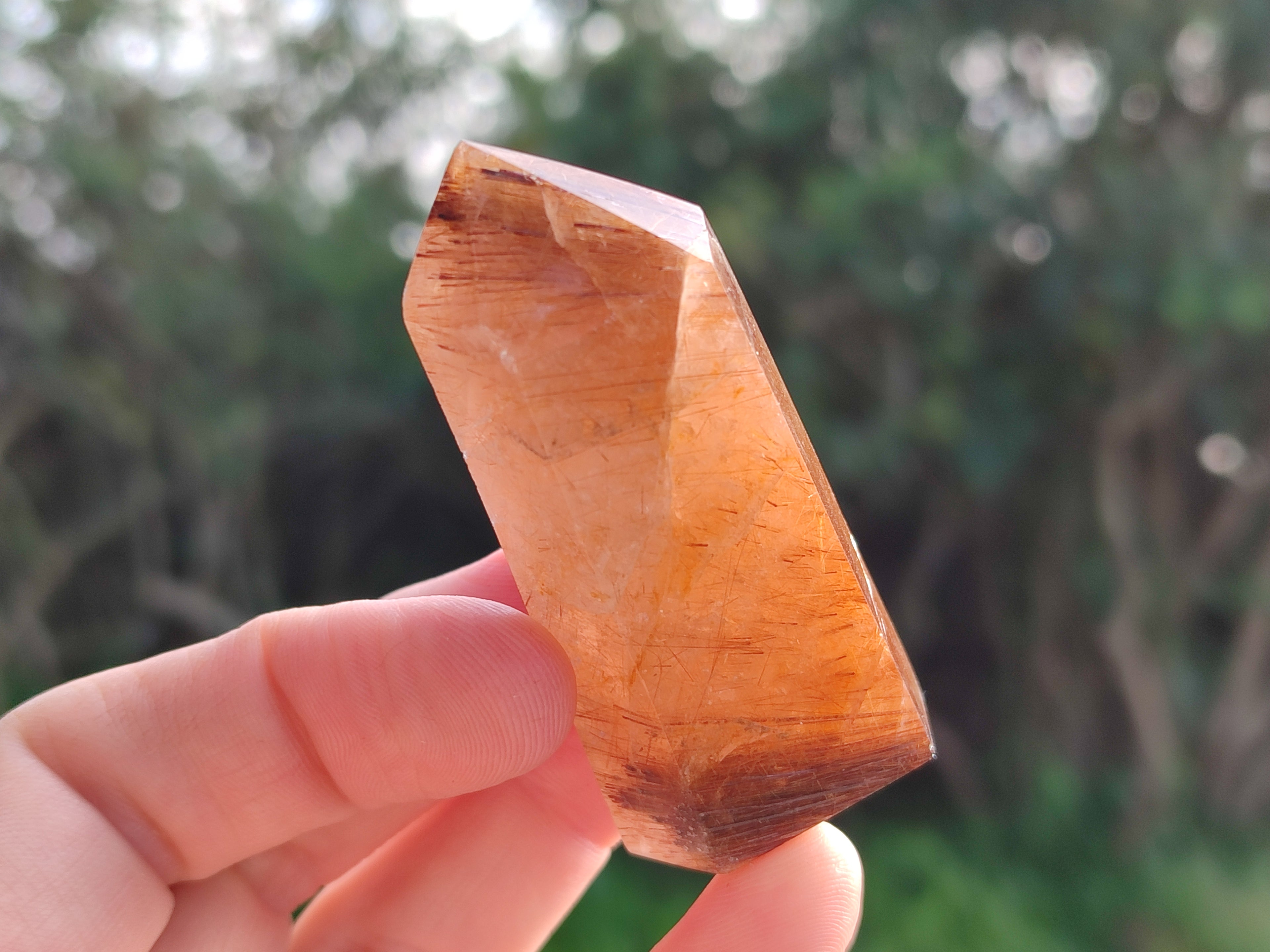 Polished Mixed Inclusion Quartz Points Including Rutile x 6 from Madagascar - Toprock Gemstones and Minerals 