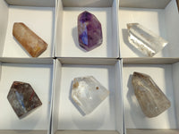 Polished Mixed Inclusion Quartz Points Including Rutile x 6 from Madagascar