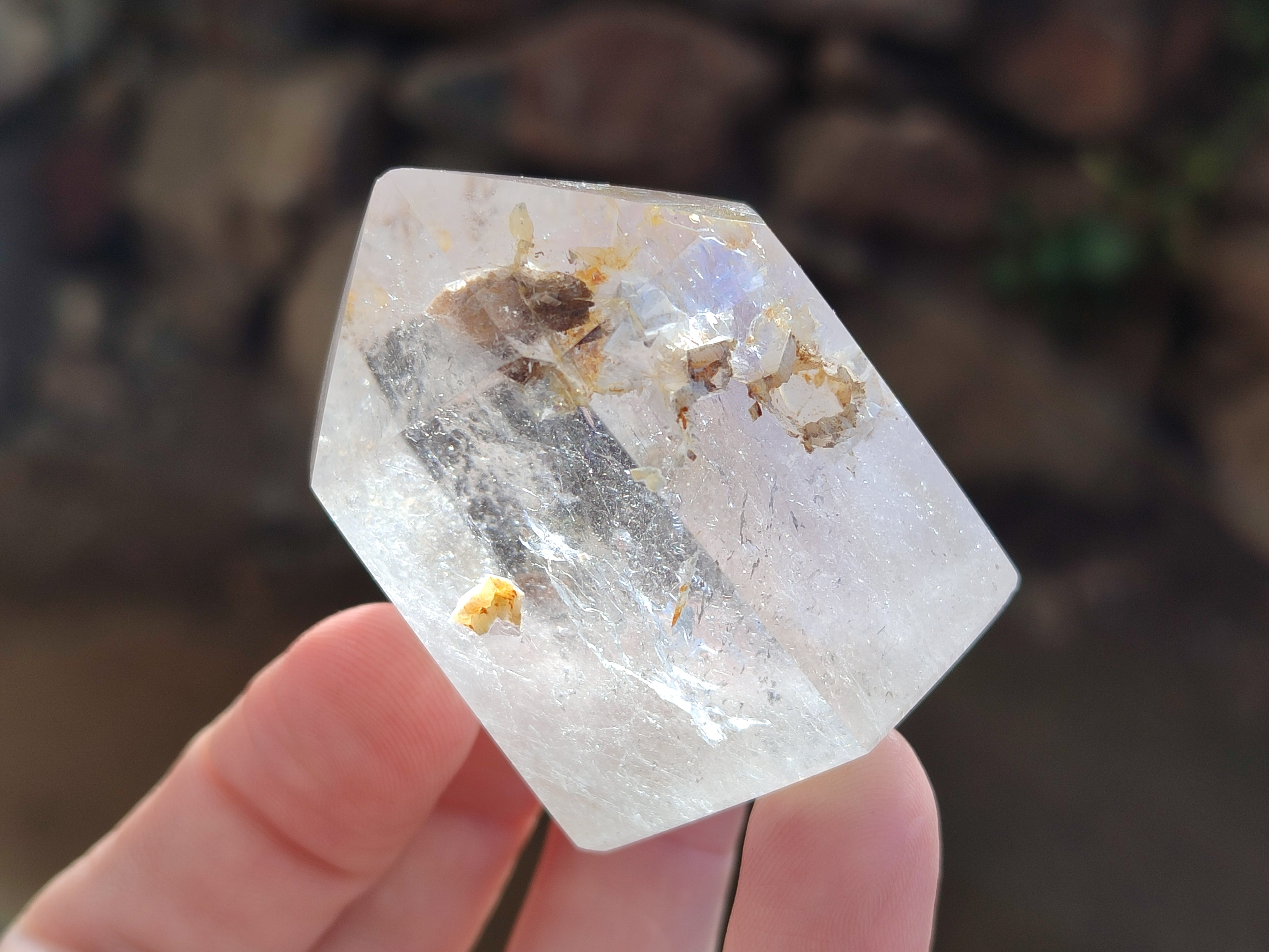 Polished Mixed Inclusion Quartz Points Including Rutile x 6 from Madagascar - Toprock Gemstones and Minerals 