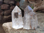 Polished Mixed Inclusion Quartz Points Including Rutile x 6 from Madagascar - Toprock Gemstones and Minerals 