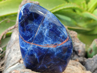 Polished Sodalite Standing Free Forms x 3 From Kunene River, Namibia