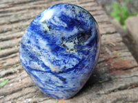 Polished Sodalite Standing Free Forms x 3 From Kunene River, Namibia