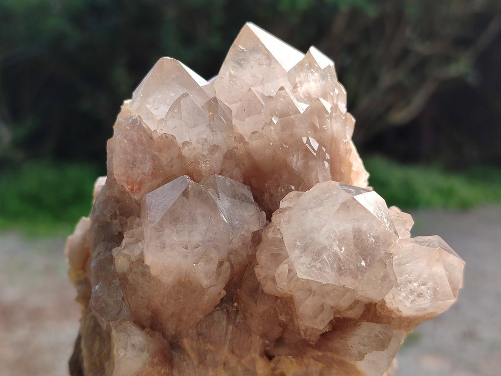 Natural Phantom Quartz Clusters x 2 From Luena, Congo - Toprock Gemstones and Minerals 