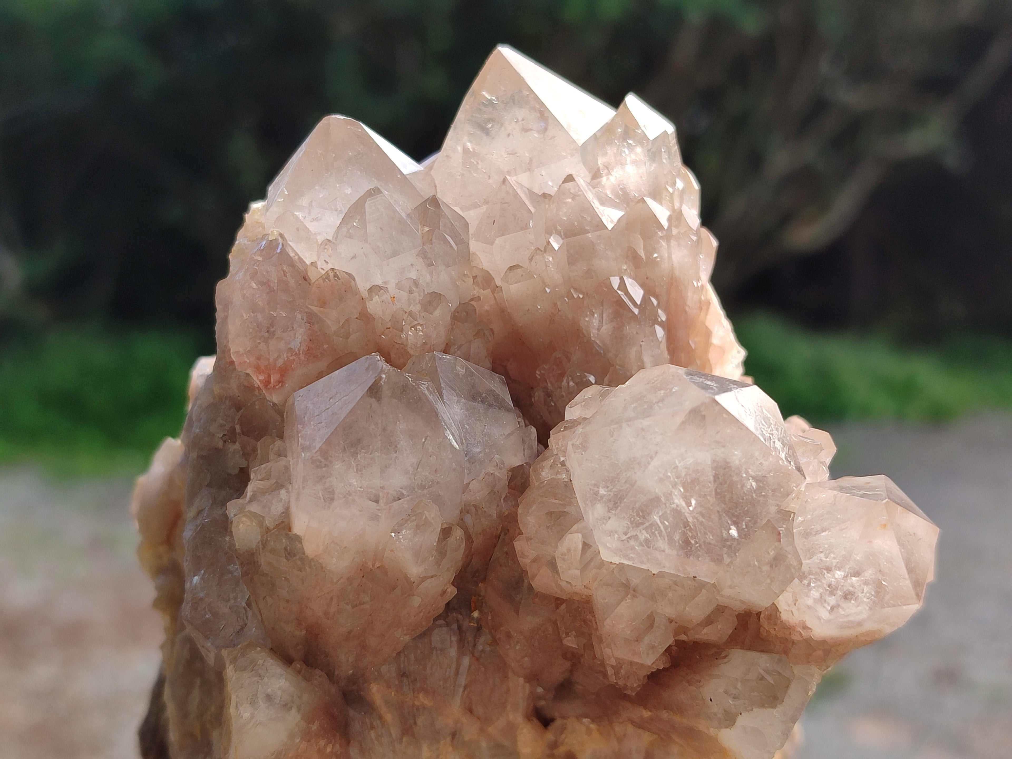Natural Phantom Quartz Clusters x 2 From Luena, Congo - Toprock Gemstones and Minerals 