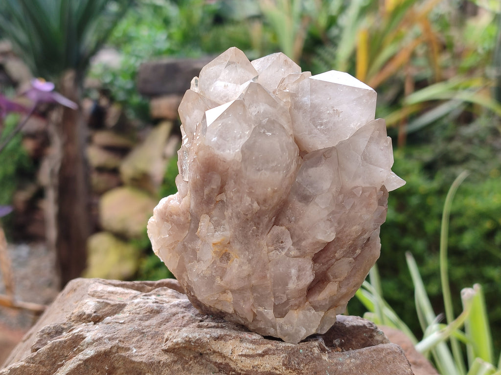 Natural Phantom Quartz Clusters x 2 From Luena, Congo - Toprock Gemstones and Minerals 
