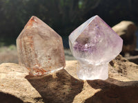 Polished Mixed Quartz Points Including Citrine x 6 from Madagascar