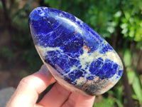 Polished Sodalite Standing Free Forms x 3 From Kunene River, Namibia