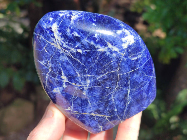 Polished Sodalite Standing Free Forms x 3 From Kunene River, Namibia