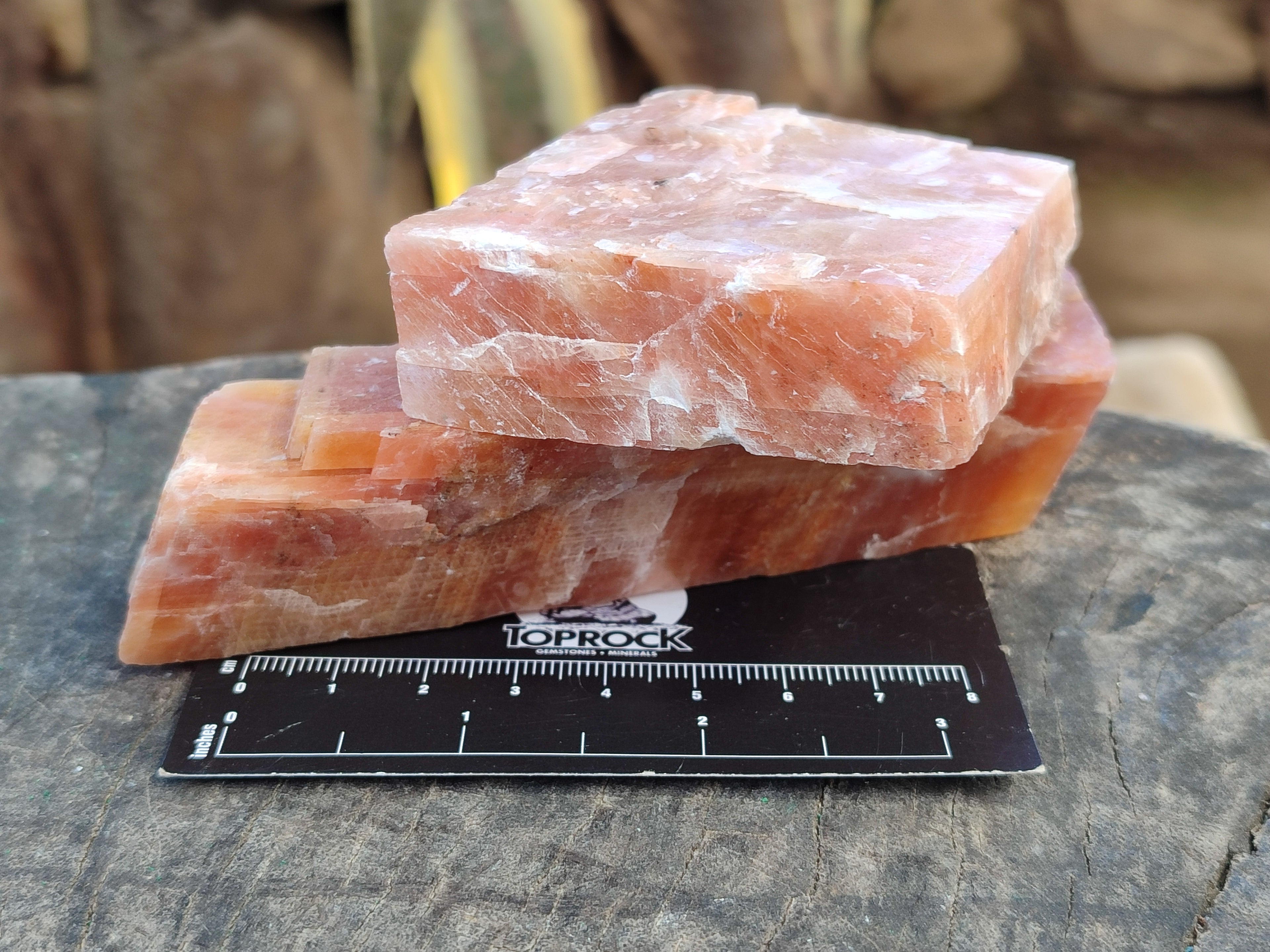 Natural Sunset Orange Rhombohedron Calcite Specimens x 12 From Spitzkop, Namibia - Toprock Gemstones and Minerals 