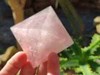 Polished Rose Quartz Pyramids x 6 From Ambatondrazaka, Madagascar