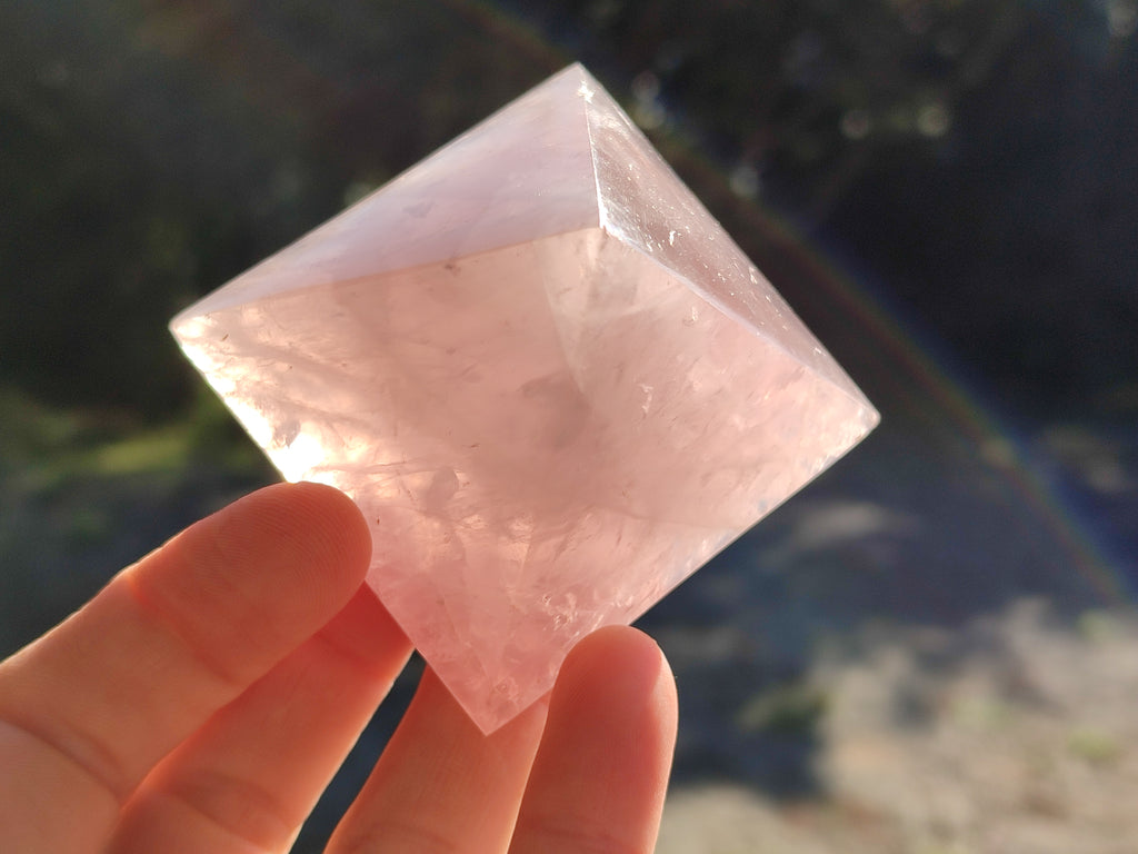 Polished Rose Quartz Pyramids x 6 From Ambatondrazaka, Madagascar - Toprock Gemstones and Minerals 
