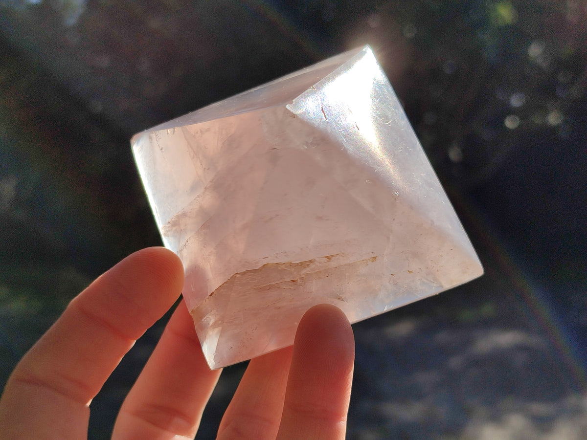 Polished Rose Quartz Pyramids x 6 From Ambatondrazaka, Madagascar - Toprock Gemstones and Minerals 