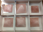 Polished Rose Quartz Pyramids x 6 From Ambatondrazaka, Madagascar - Toprock Gemstones and Minerals 