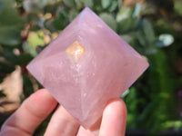 Polished Rose Quartz Pyramids x 6 From Ambatondrazaka, Madagascar