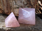 Polished Rose Quartz Pyramids x 6 From Ambatondrazaka, Madagascar - Toprock Gemstones and Minerals 