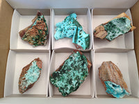 Natural Drusy Coated Stalagmite Chrysocolla with Malachite on Dolomite Matrix x 6 From Lupoto Mine, Congo