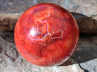 Polished Carnelian Agate Spheres x 2 From Madagascar