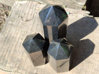 Polished Black Basalt Points x 12 From Antsirabe, Madagascar