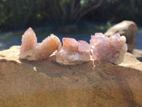 Natural Small Cactus Flower Sunburst Spirit Amethyst Clusters x 35 From South Africa