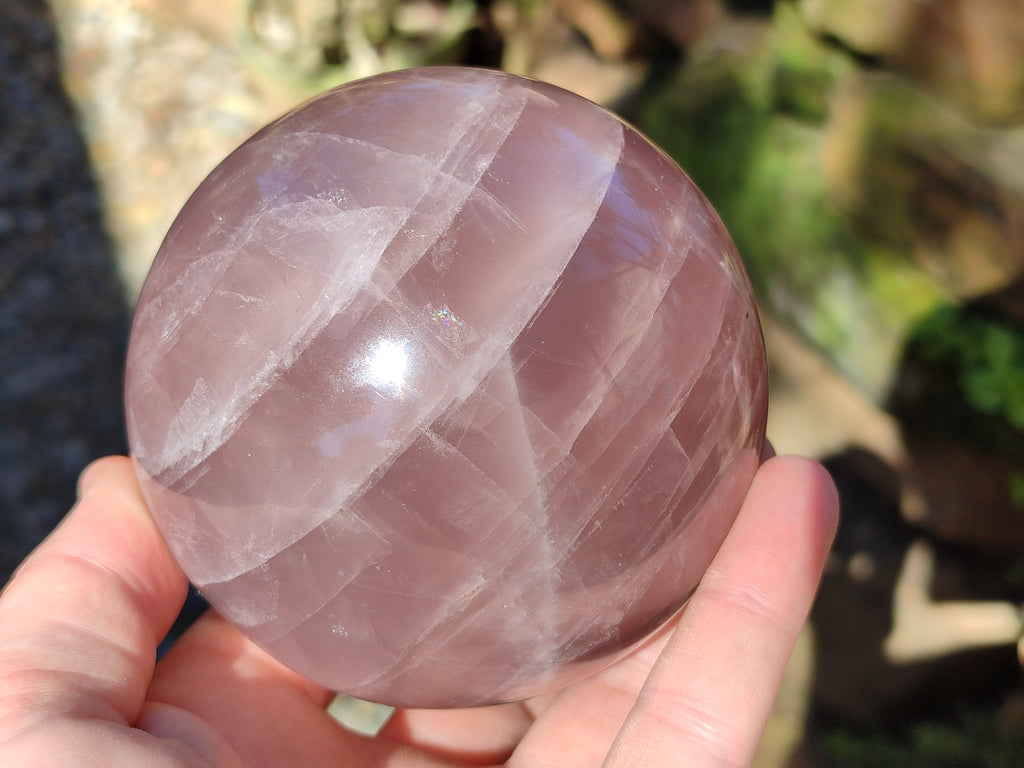 Polished Star Rose Quartz Spheres x 2 From Ambatondrazaka, Madagascar - Toprock Gemstones and Minerals 