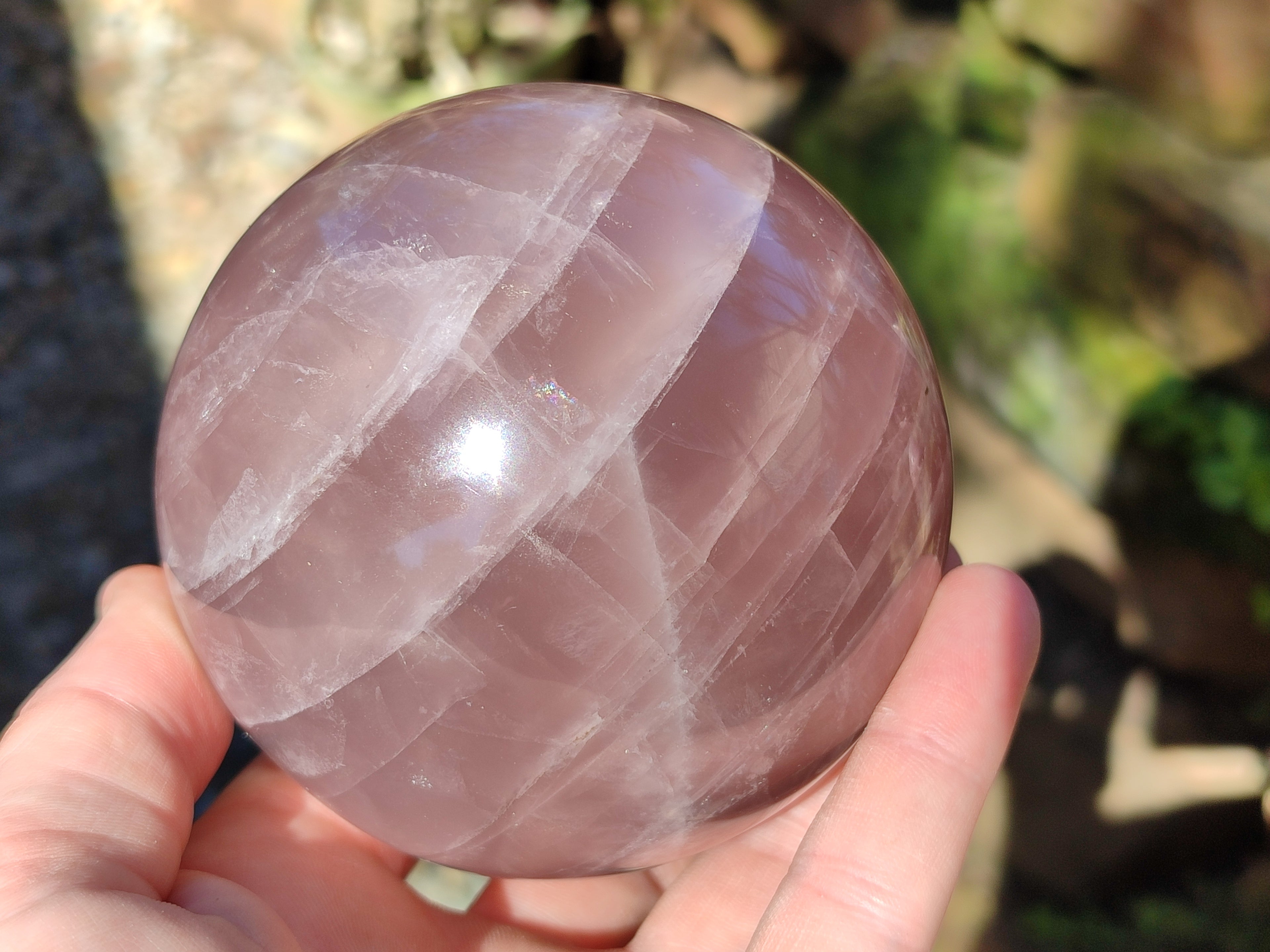 Polished Star Rose Quartz Spheres x 2 From Ambatondrazaka, Madagascar - Toprock Gemstones and Minerals 