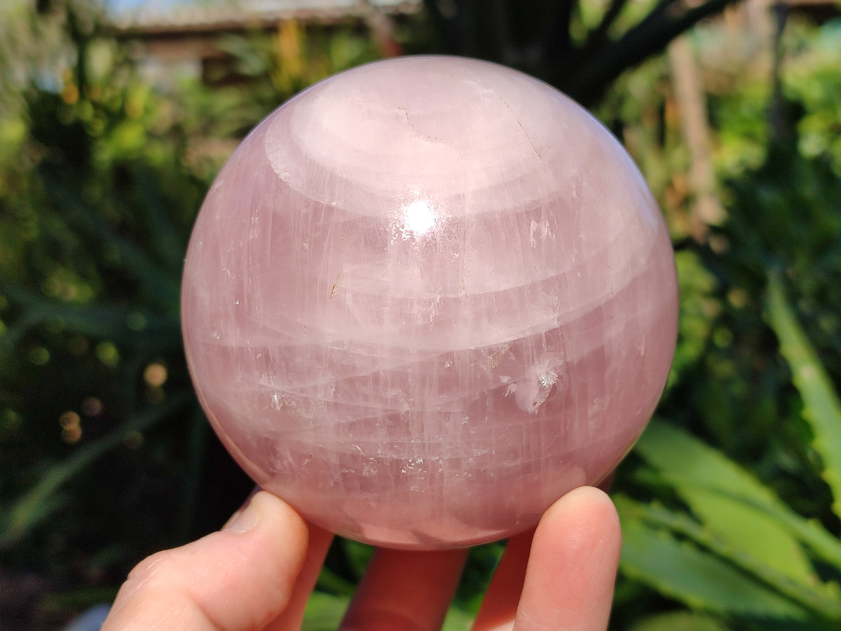 Polished Star Rose Quartz Spheres x 2 From Ambatondrazaka, Madagascar - Toprock Gemstones and Minerals 