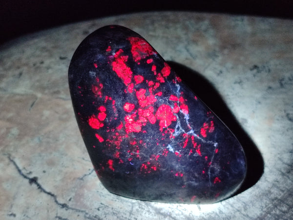 Polished Ruby Corundum In Chrome Verdite Standing Free Forms x 3 From Zimbabwe