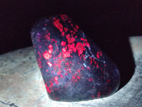 Polished Ruby Corundum In Chrome Verdite Standing Free Forms x 3 From Zimbabwe