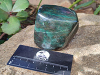 Polished Ruby Corundum In Chrome Verdite Standing Free Forms x 3 From Zimbabwe