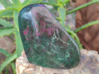 Polished Ruby Corundum In Chrome Verdite Standing Free Forms x 3 From Zimbabwe - Toprock Gemstones and Minerals 