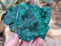 Natural Silky Malachite Specimens x 4 From Kasompe, Congo