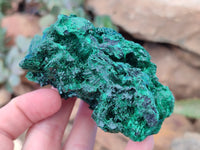 Natural Silky Malachite Specimens x 4 From Kasompe, Congo
