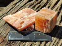 Natural Sunset Orange Rhombohedron Calcite Specimens x 12 From Spitzkop, Namibia