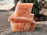 Natural Sunset Orange Rhombohedron Calcite Specimens x 12 From Spitzkop, Namibia