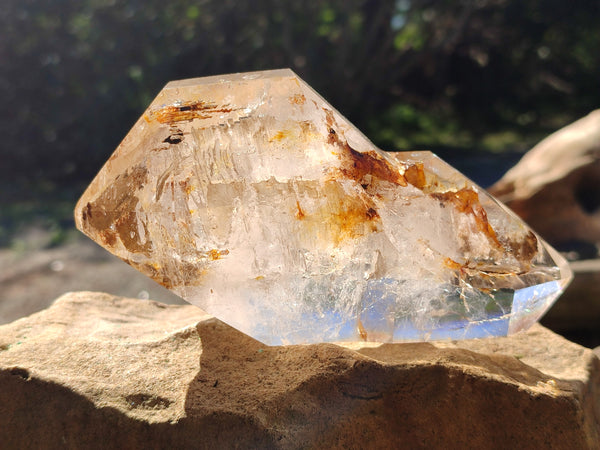 Polished Large Bright Double Terminated Window Quartz Crystal x 1 From Madagascar