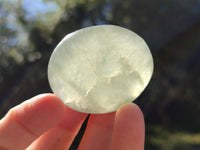 Polished Green Fluorite Palm Stones x 20 From Madagascar