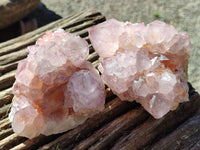 Natural Sunburst Cactus Flower Spirit Amethyst Clusters x 4 From South Africa