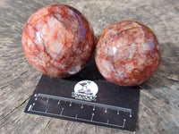 Polished Red Hematoid Quartz Spheres x 4 From Ambatondrazaka, Madagascar