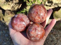 Polished Red Hematoid Quartz Spheres x 4 From Ambatondrazaka, Madagascar