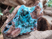 Natural Drusy Coated Chrysocolla on Dolomite Specimens x 2 From Likasi, Congo