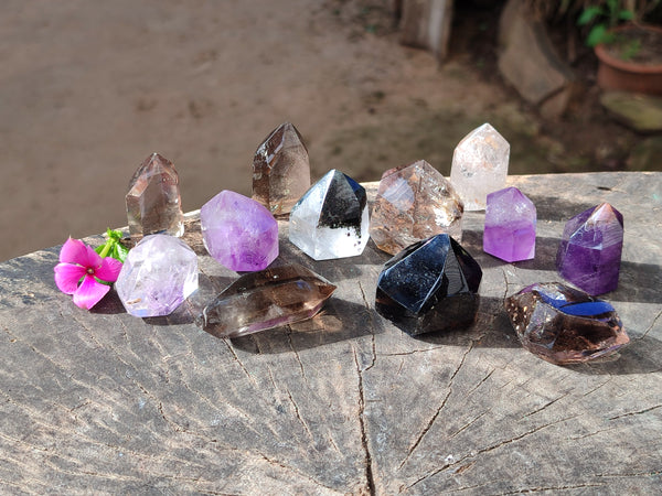 Polished Mixed Selection Quartz Crystals x 12 from Madagascar