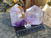 Polished Window Amethyst Quartz Crystals x 6 From Akansobe, Madagascar