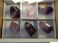 Polished Window Amethyst Quartz Crystals x 6 From Akansobe, Madagascar