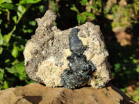 Natural Hyalite Opal Specimens with Black Tourmaline, Smokey Quartz on Feldspar x 1 From Erongo, Namibia