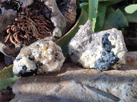 Natural Hyalite Opal Specimens with Black Tourmaline, Smokey Quartz on Feldspar x 1 From Erongo, Namibia