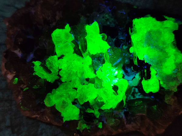 Natural Hyalite Opal Specimens with Black Tourmaline, Smokey Quartz on Feldspar x 1 From Erongo, Namibia