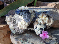 Natural Hyalite Opal Specimens with Black Tourmaline, Smokey Quartz on Feldspar x 1 From Erongo, Namibia