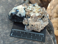 Natural Hyalite Opal Specimens with Black Tourmaline, Smokey Quartz on Feldspar x 1 From Erongo, Namibia