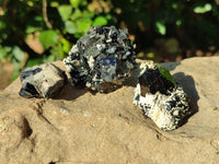 Natural Schorl Black Tourmaline Specimens with Hyalite Opal x 20 From Erongo, Namibia